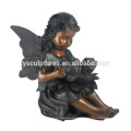 Wholesale bronze fairy garden statue winged girl bronze sculpture